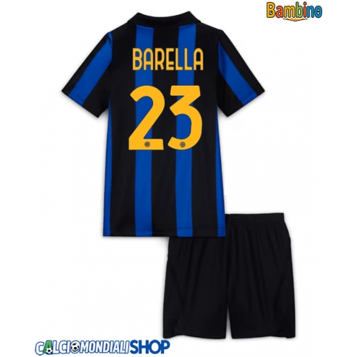 Maglie da calcio Inter Milan Nicolo Barella #23 Prima Maglia Bambino 2026-27 Manica Corta + Pantaloni corti)